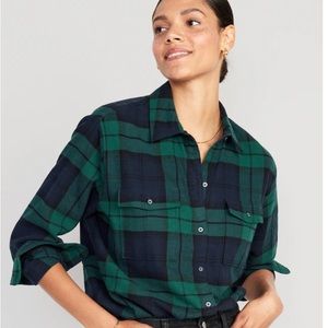 Old Navy Loose Flannel Boyfriend Women Shirt size XL Tall